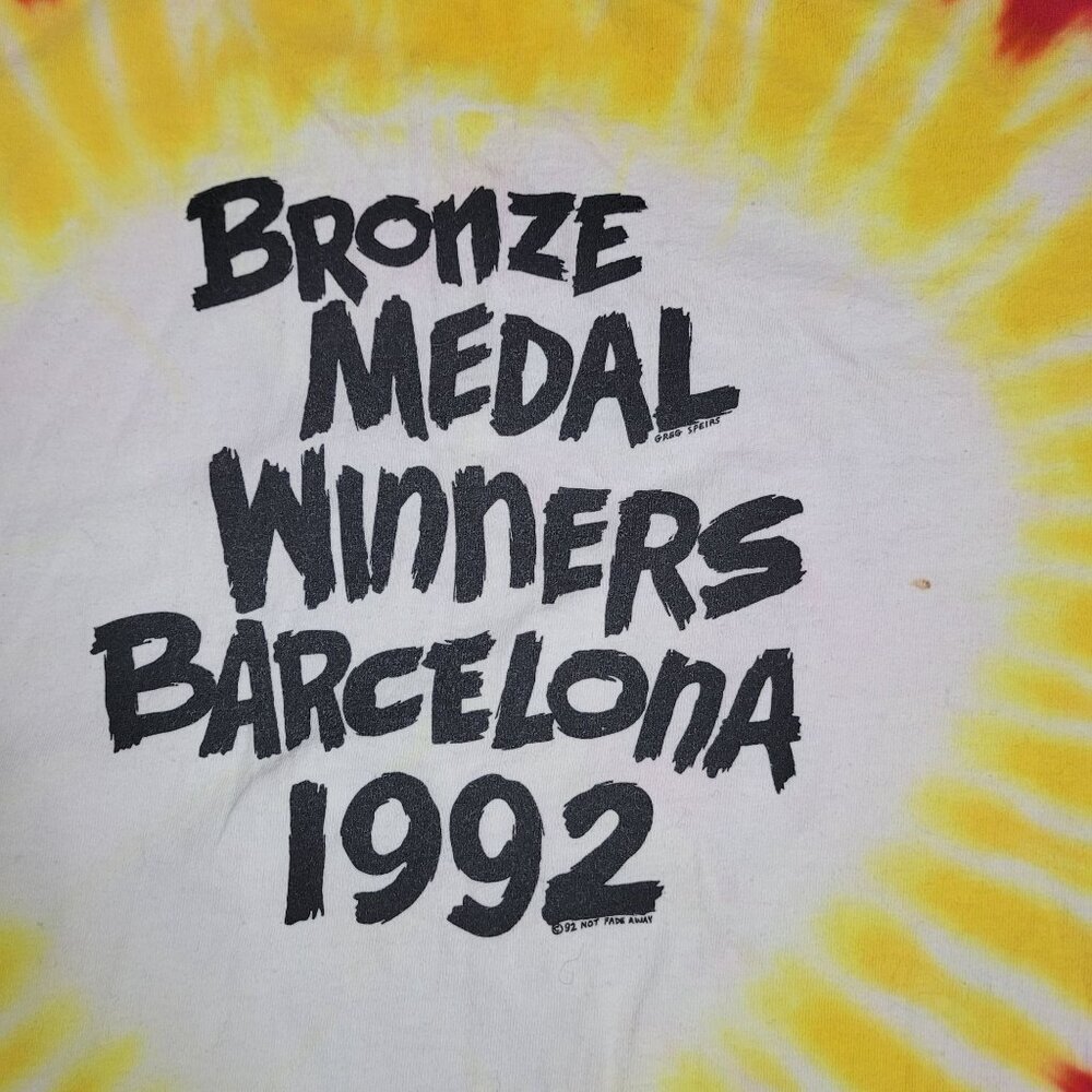 VTG 1992 Grateful Dead Lithuania Barcelona Basketball Tie-Dye Men's T-Shirt XL - Picture 4 of 11